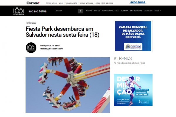  O Fiesta Park assessorado mais um ano pela nossa equipe. 