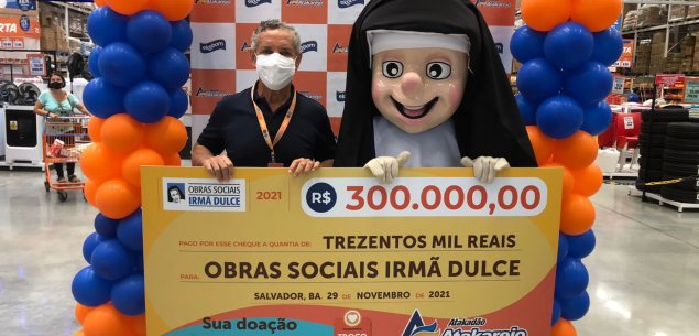 Obras Sociais Irmã Dulce e Hospital Martagão Gesteira recebem doações da campanha Troco Solidário do Atakarejo